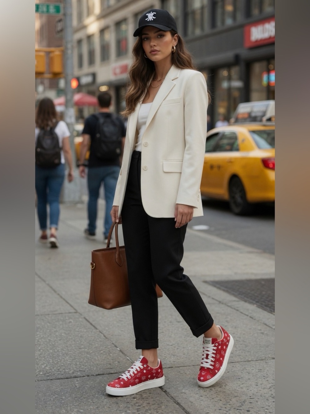 MCM Visetos Leather Sneakers